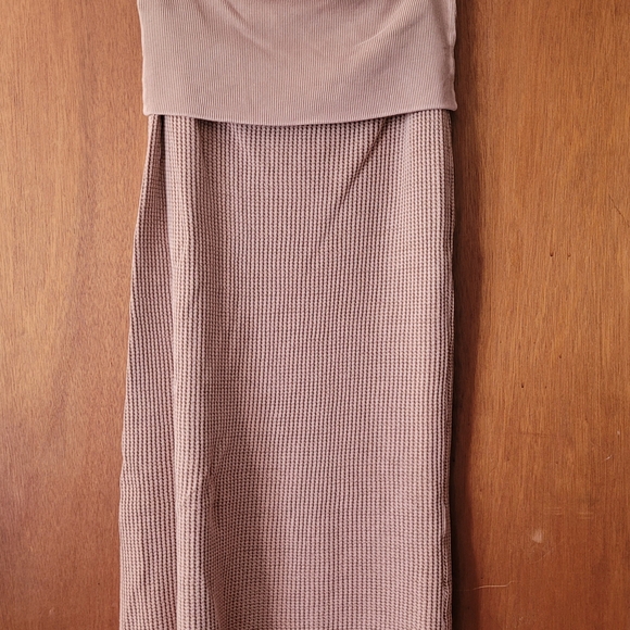 Brown Ribbed Midi Skirt - Picture 5 of 5